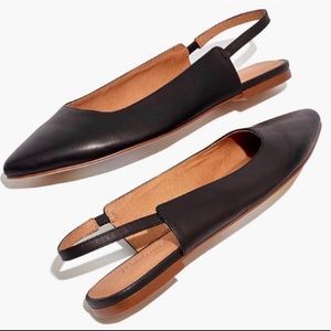 Madewell Margot Slingback Flats Black Leather